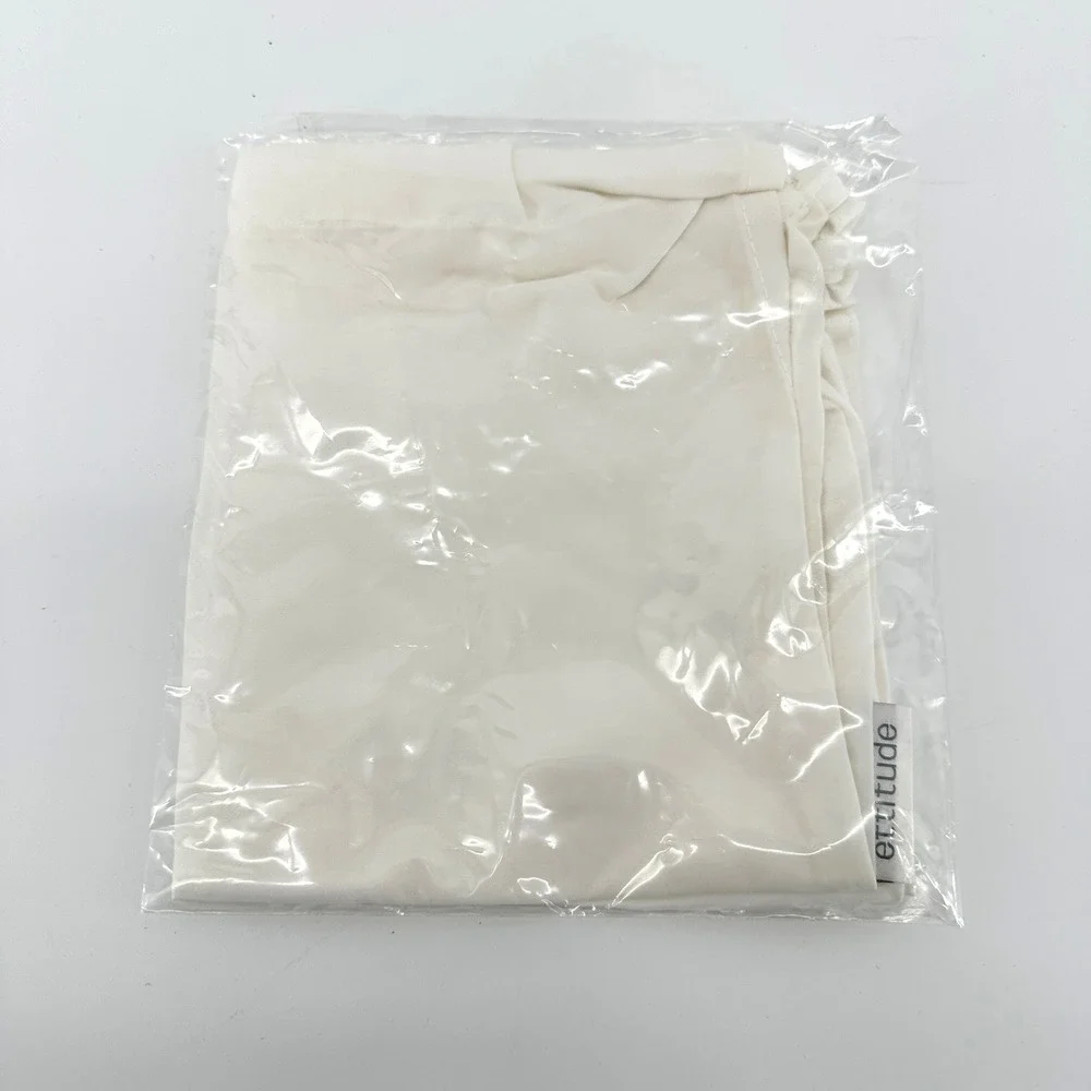 Ettitude Sateen Drawstring Bag A Cloud White Bamboo Pouch BLDB0000AA NEW